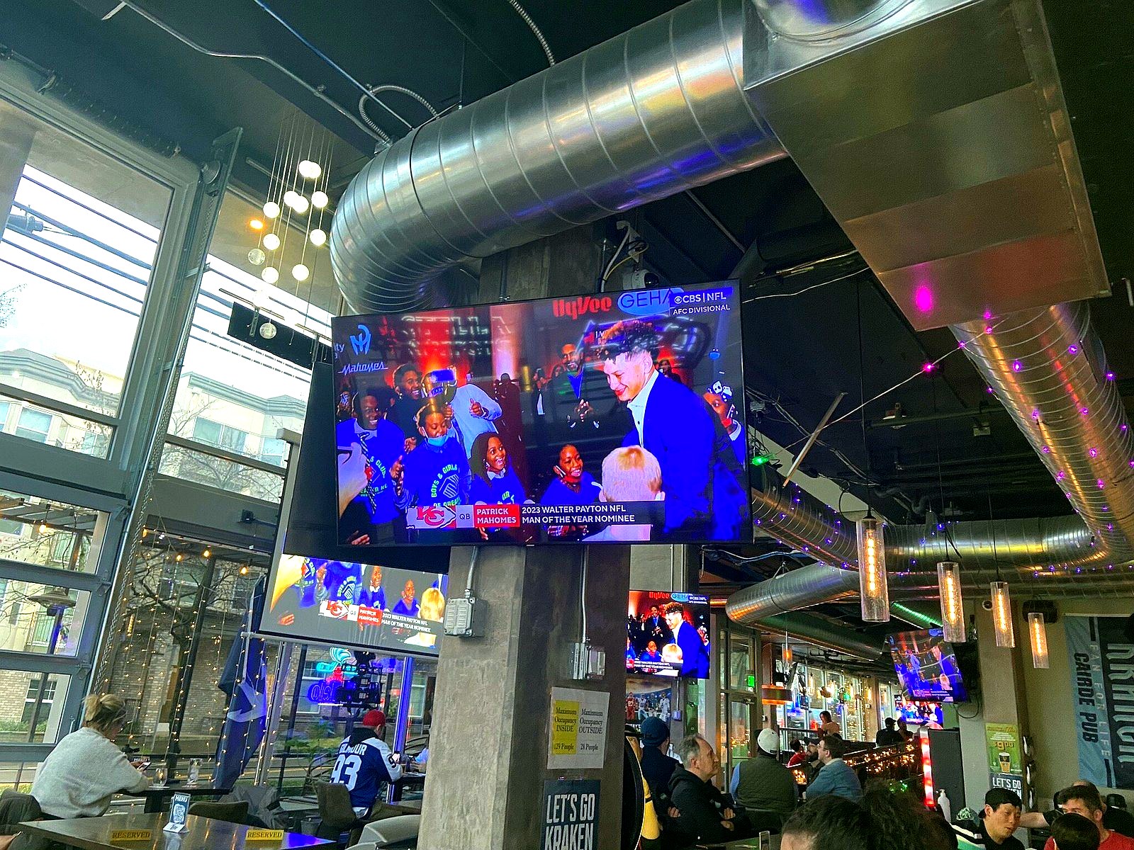 Watching the game on the big screens at Cairde Public House, Seattle